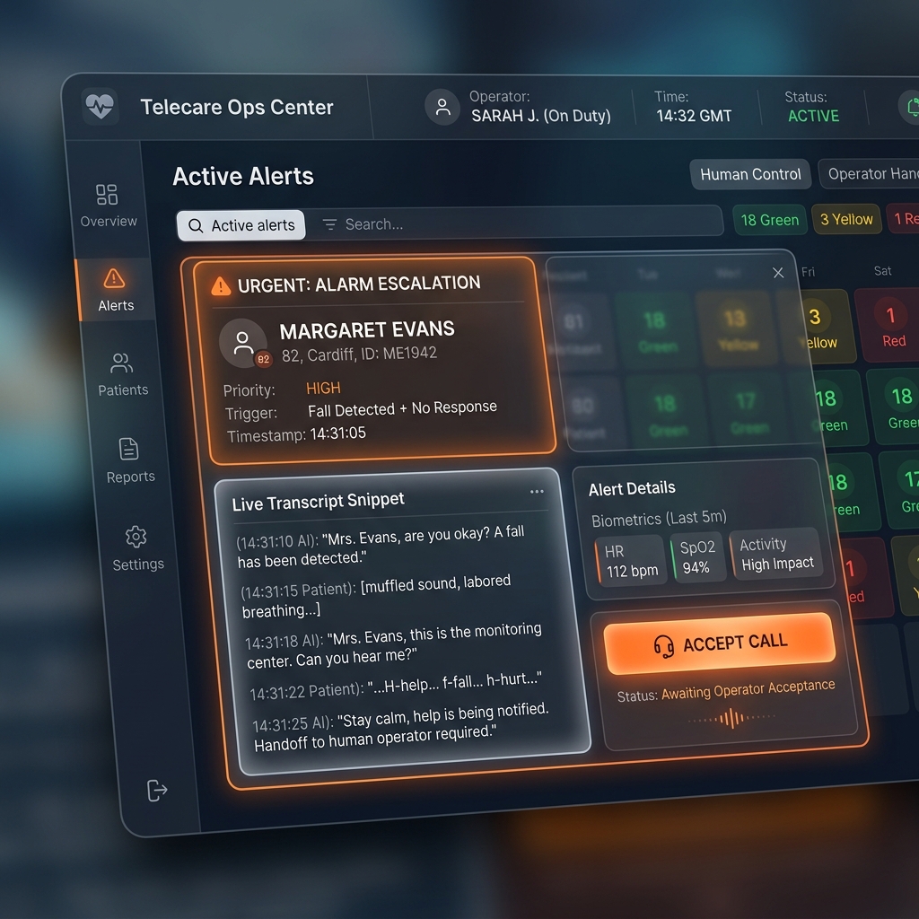 Human control operator handoff dashboard